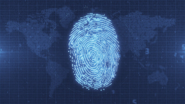 Blue fingerprint digital access concept