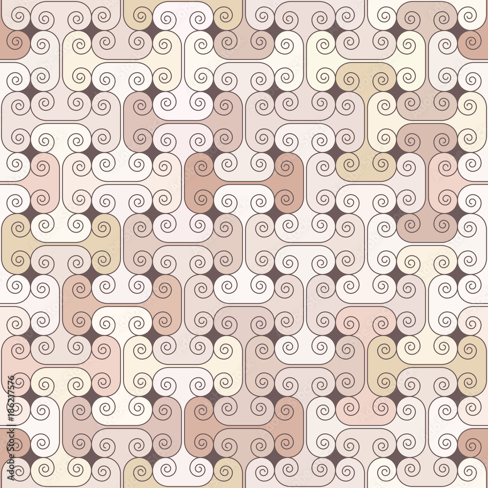 Poster seamless geometric pattern with swirls. vector illustration.