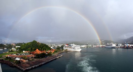 Double Rainbow over Carribean Dock