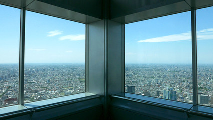 Fototapeta na wymiar Commercial office and residential building from Japan sightseeing tower
