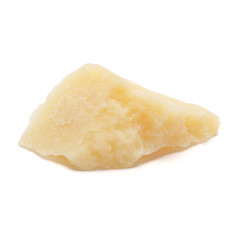 pieces of Parmesan cheese on white background