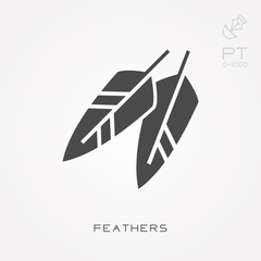 Silhouette icon feathers