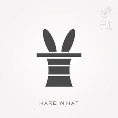Silhouette icon hare in hat