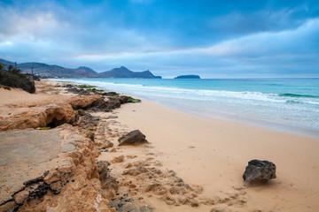 Rocks on the beach of Porto Santo island