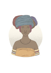 Illustration with Xhosa woman.