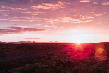 Fototapeta na wymiar Sonnenuntergang | Thingvellir 