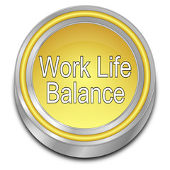Work Life Balance button - 3D illustration