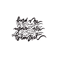 Find me under the blanket vector illustation.