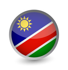 Fototapeta premium Namibia Flag Round Glossy Icon