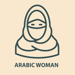 Arabic woman in linear style