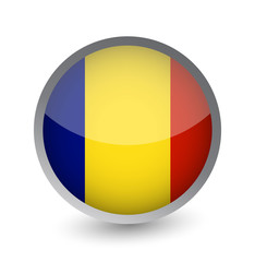 Fototapeta premium Romania Flag Round Glossy Icon