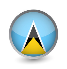 Saint Lucia Flag Round Glossy Icon