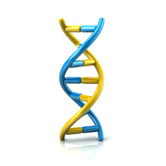 Blue and yellow red DNA icon