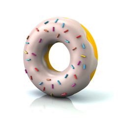 Donut with glaze and decorative sprinkles