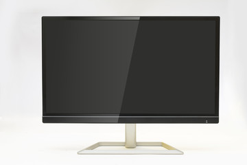 Modern Monitor with reflection on screen white background