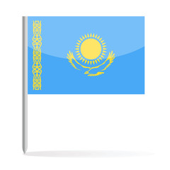 Kazakhstan Flag Pin Vector Icon