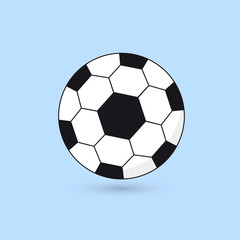 Fototapeta premium Soccer ball on a blue background. Vector illustration