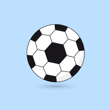 Soccer ball on a blue background. Vector illustration