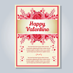 valentine letter with pink flower decoration