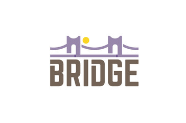 Bridge Typography Letter Symbol Logo Design Illustration