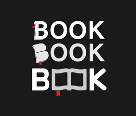 Creative Book Typography Logo Symbol Design Illustration