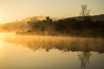 The misty on the river