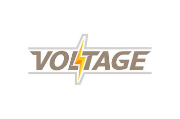 Creative Letter Voltage Text  Symbol Design Illustration