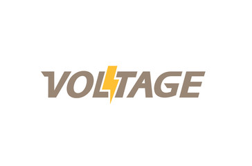Creative Letter Voltage Text  Symbol Design Illustration
