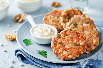Quinoa walnuts White Beans Parsley Burgers