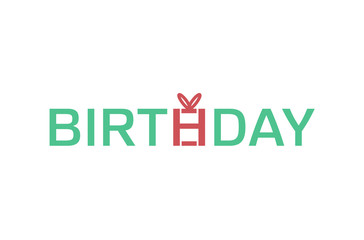 Creative  Birthday Typography Letter Logo Design Symbol