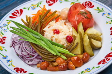 preserved vegetables on the plate