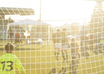 Obraz premium Portero en porteria