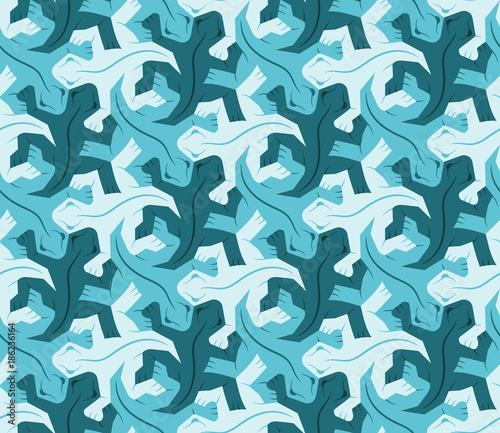 "Seamless pattern of lizards, tessellation" Stock image and royalty ...