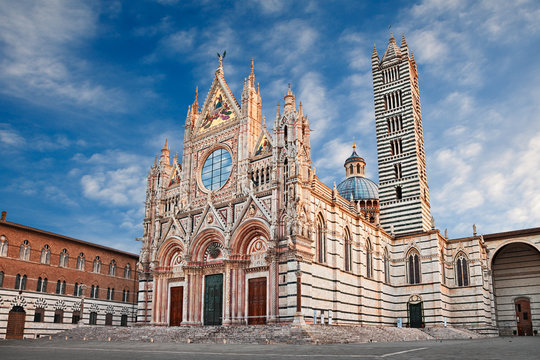 Siena, Tuscany, Italy: The Medieval Cathedral At Sunrise