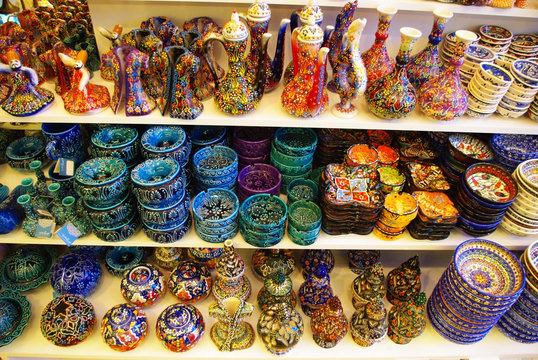 Turkish painted handmade souvenirs. Turkish ceramics