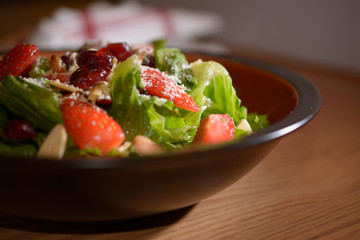 strawberry salad in bowl