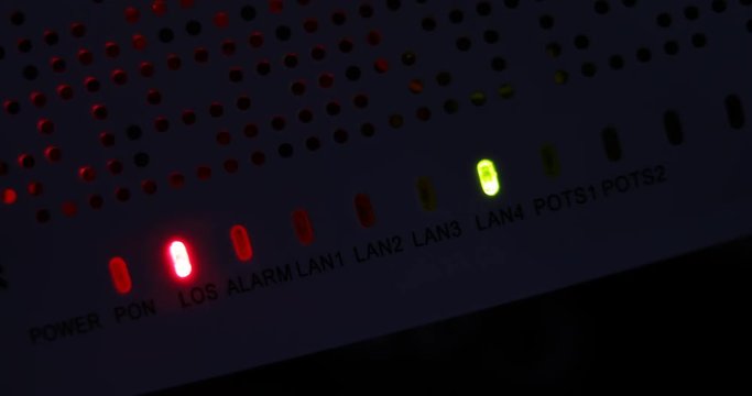 red light blink warning wireless lan error, modem router equipment internet connection lost