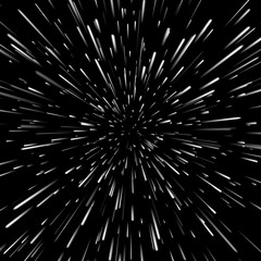 Vector abstract background with Open Space Travel or Star Warp in Hyperspace - obrazy, fototapety, plakaty