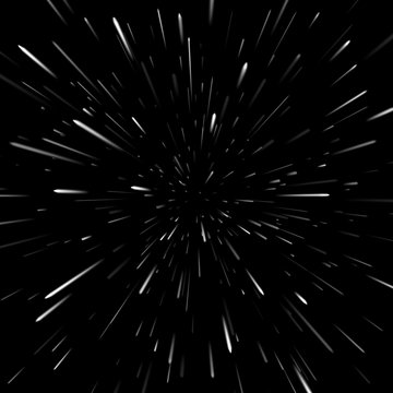 Vector Abstract Background With Star Warp Or Hyperspace. Light Of Moving Stars.