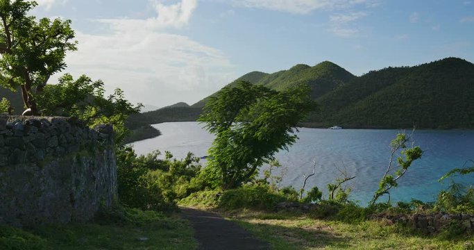View from path at Annaberg ruins, St John, united states virgin islands