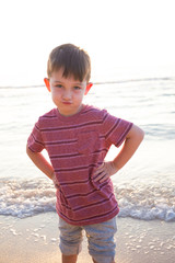 Child Playing on Beach in Oahu Hawaii