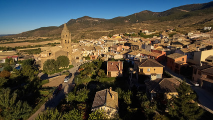 Fototapeta na wymiar Sunrise at Loarre village in Huesca province, Spain
