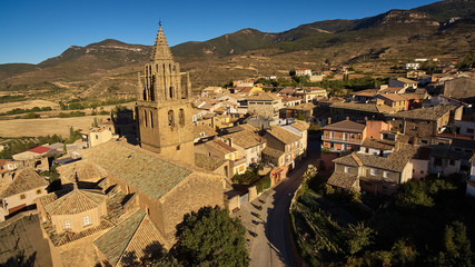 Fototapeta na wymiar Sunrise at Loarre village in Huesca province, Spain