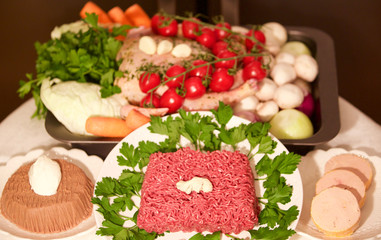 Viande haché pour farce de dinde de Noël