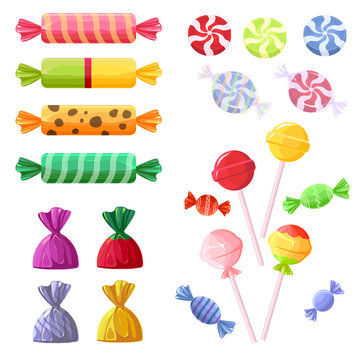 selection of chocolates and candies in colorful wrappers