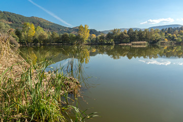 Fototapeta premium Autumn of Pancharevo lake, Sofia city Region, Bulgaria