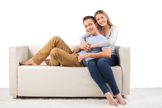Smiling Couple on the Couch