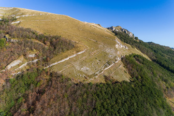 Fototapeta na wymiar Hill with a natural pattern, on the road Niksic - Zabljak. Montenegro.