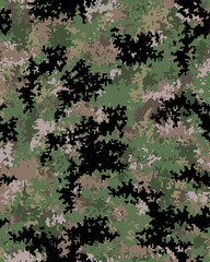 Digital fashionable camouflage pattern, fashion design. Seamless illustration