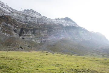 Beautiful view of valley mountain Saentis, Switzerland